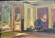 Ernesti, R. (19th/20th century) Germany: interior with writing man at chatol. Signed. Oil on ...