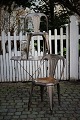 Original 
Belgian vintage 
Fibrocit café 
chair in metal, 
silver metallic 
with wooden 
seat and a ...