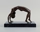 Unknown sculptor, Art Deco bronze figure of a nude woman on marble base.1930s.In excellent ...