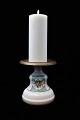 Decorative, old money holder / candle holder in opal glass and metal. Has been used to put money ...