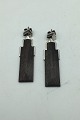 Lapponia Sterling Silver Ebony Ear Studs Björn Weckström