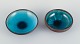 OSA, Denmark.
Two small 
retro unique 
ceramic bowls 
with glaze in 
turquoise 
tones.
1970s.
In ...