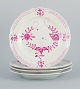Meissen, Pink Indian, a set of four dinner plates.