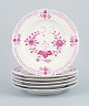 Meissen, Pink Indian, a set of six plates.