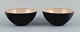 To krenitskåle i metal.Beige.Design af Hermann Krenchel.2000-tallet.I perfekt ...