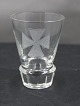 Danish freemason glass schnapps glass engraved with freemason symbols, on an edge-cutted foot