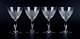 Wien Antik, 
Lyngby Glas, 
fire 
rødvinsglas i 
klart glas.
Facetslebet 
stilk og 
krydsslebet ...