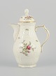 Rosenthal, Germany. "Sanssouci", cream colored coffee pot decorated with flowers 
and gold.