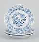 Meissen, Germany, three Blue Onion pattern plates.
Hand painted.