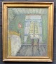 Nielsen, Egon 
(1894 - 1973) 
Denmark: The 
Green Chamber. 
Oil on 
masonite. 
Signed. 50 x 42 
cm. ...