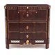 Danish Louis XVI mahogany chest of drawers by Lorenz Nielsen, Aabenraa, Denmark, 
circa 1790. H: 85cm. Top: 57x92cm