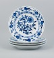 Meissen, Blue 
Onion pattern, 
a set of four 
hand painted 
dinner plates.
Early 20th ...