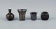Just Andersen, Denmark. Four vases in disco metal and pewter.1920/30s.Ingood condition with ...