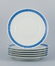 Royal Copenhagen Blue Fan, six dinner plates.