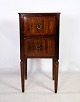 Mahogany side 
table with 
walnut 
marquetry with 
two drawers 
with original 
brass handles 
from ...