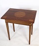 Mahogany side table with decoration in the form of walnut marquetry on both table top and legs ...