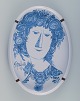 Bjørn Wiinblad (1918-2006), Denmark. "Det Blå Hus" (The Blue House). Large 
ceramic bowl with motif of a woman