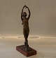 Sterett-Gittings Kelsey Bronze Ballet girl with hands in the air 30 cm on wooden stand no. 325 ...