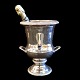 A silver plated French champagne cooler. From around 1900. In campagna form, with two handles. ...