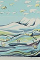 Aka Høegh, 
Greenlandic 
painter. Color 
lithograph on 
paper.
Greenlandic 
mountain 
landscape with 
...