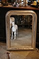 French 1800s Louis Philippe silver mirror with fine decorated silver frame with pearl edge and ...