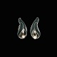 A. Michelsen. Sterling Silver Ear Clips with Green Enamel and Pearls.Designed and crafted by ...