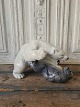 Royal 
Copenhagen 
figure - Polar 
bear with seal 
No. 1108, 
Factory fourth 
Height 23 cm. 
Length ...