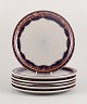 Jens Harald 
Quistgaard for 
Bing & 
Grøndahl, 
"Mexico" retro 
design, six 
dinner plates 
in ...