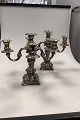 Pair of Danish Silver Plate 3 Armed CandelabraMeasures 28cm / 11.02 inchIs worn through ...