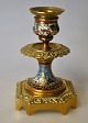 French bronze candlestick with enamel, 19th century H: 11 cm.Perfect condition!