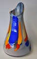 Danish glass 
artist 20th 
century Vase. 
Polychrome 
decorated. 
Signed: Merete 
07. H.: 21 cm.