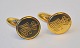 Pair of 
cufflinks in 
gilt silver, De 
Danske 
Garderforeninger.
 Denmark. With 
royal crown and 
DG. ...