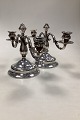 Pair of Danish Silver Plate 3 Armed Candelabra from GefionMeasures 30cm dia x 18,5cm high  ( ...