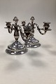 Pair of Danish 
Silver Plate 3 
Armed 
Candelabra from 
Gefion
Measures 30cm 
dia x 18,5cm 
high  ( ...