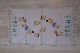 An old table cloth with the springWith the flowers of spring handmade in embroidery made of ...