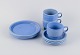 Kunsthandwerk Austria, tea set for three in light blue stoneware.