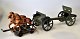 Lineol/Hausser horse-drawn carriage with 2 horses and canon. Germany, 1920 - 30s. L.: 31 cm.To ...