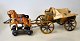 Lineol/Hausser horse drawn carriage with 2 horses. Germany, 1920 - 30s. With painting. L.: 24 ...