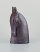 Anette Edmark, Swedish contemporary ceramic artist.
Ceramic sculpture in the shape of a horse head with dark glaze.