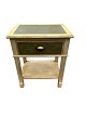 Gray painted 
side table with 
a drawer in 
original 
painted green 
color with 
brass handles 
from ...