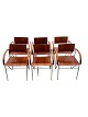 Set of six 
dining chairs, 
designed by 
Alfred Homann 
(1948-2022) in 
mahogany wood 
with chrome ...