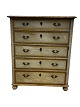 Chest of 
drawers in 
painted wood 
with patina in 
light colors 
with ornate 
handles and 5 
drawers ...