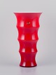 Anja Kjær for Holmegaard, large art glass vase in mouth-blown wine-red glass.