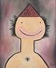 French artist, 
oil on canvas. 
Humorous 
portrait in 
figurative 
naïve style.
Approximately 
from ...