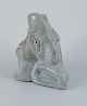 Greenlandica, 
Taki Petersen, 
heavy and 
massive 
sculpture in 
soapstone 
depicting 
hunter and a 
...