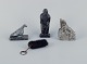 Greenlandica, three pieces of soapstone and a black pouch with a keyring. Features a ptarmigan, ...