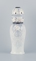 Jo Hahn Locher for Bing & Grøndahl, large and impressive Art Nouveau vase in 
porcelain. Openwork at the top and lid.