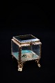 Old French 
jewelery box in 
bronze and 
faceted glass, 
silk cushion at 
the bottom and 
with a fine ...