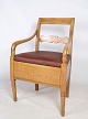 Armchair chair 
in pine wood 
with brown 
leather from 
around the 
1840s. It is in 
nice ...