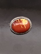Brooch silver with amber